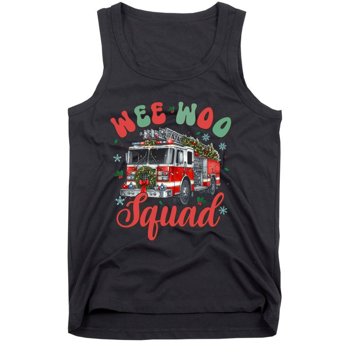 Wee Woo Squad Fire Truck Firefighter Christmas Tank Top