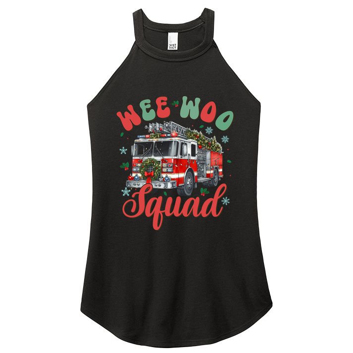 Wee Woo Squad Fire Truck Firefighter Christmas Women's Perfect Tri Rocker Tank