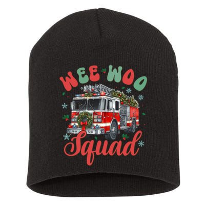 Wee Woo Squad Fire Truck Firefighter Christmas Short Acrylic Beanie