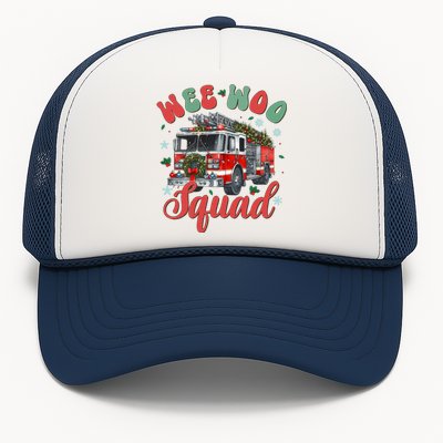 Wee Woo Squad Fire Truck Firefighter Christmas Trucker Hat