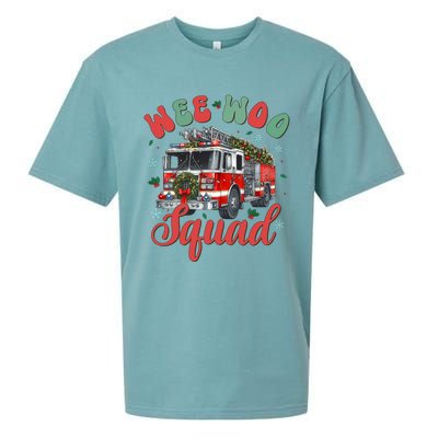 Wee Woo Squad Fire Truck Firefighter Christmas Sueded Cloud Jersey T-Shirt