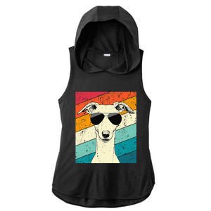 Whippet With Sunglasses Dog Lovers Ladies PosiCharge Tri-Blend Wicking Draft Hoodie Tank