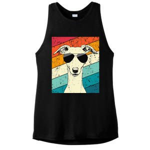 Whippet With Sunglasses Dog Lovers Ladies PosiCharge Tri-Blend Wicking Tank