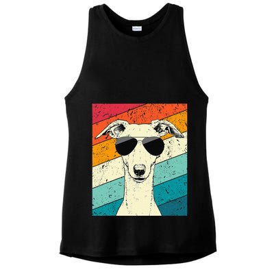 Whippet With Sunglasses Dog Lovers Ladies PosiCharge Tri-Blend Wicking Tank