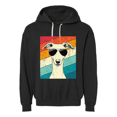 Whippet With Sunglasses Dog Lovers Garment-Dyed Fleece Hoodie