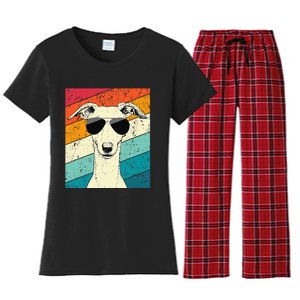 Whippet With Sunglasses Dog Lovers Women's Flannel Pajama Set