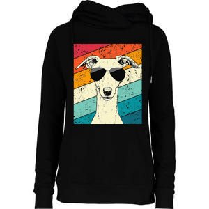 Whippet With Sunglasses Dog Lovers Womens Funnel Neck Pullover Hood