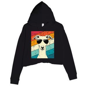 Whippet With Sunglasses Dog Lovers Crop Fleece Hoodie