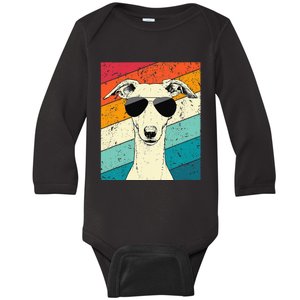 Whippet With Sunglasses Dog Lovers Baby Long Sleeve Bodysuit