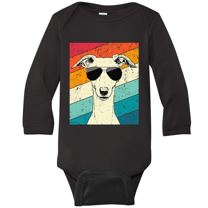 Whippet With Sunglasses Dog Lovers Baby Long Sleeve Bodysuit