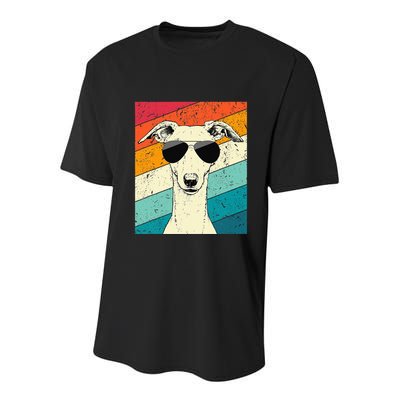 Whippet With Sunglasses Dog Lovers Youth Performance Sprint T-Shirt