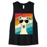 Whippet With Sunglasses Dog Lovers Women's Racerback Cropped Tank