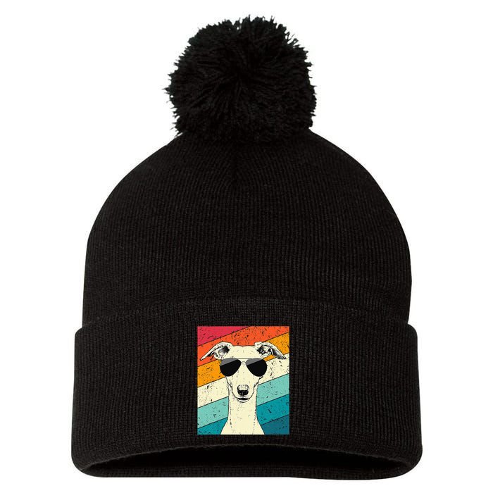 Whippet With Sunglasses Dog Lovers Pom Pom 12in Knit Beanie