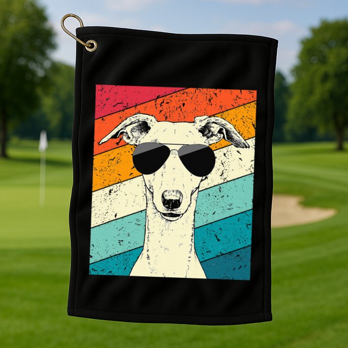 Whippet With Sunglasses Dog Lovers Golf Towel