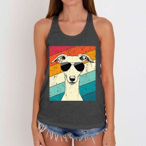 Whippet With Sunglasses Dog Lovers Women's Knotted Racerback Tank