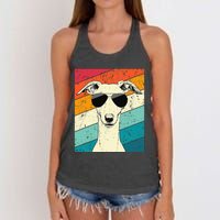 Whippet With Sunglasses Dog Lovers Women's Knotted Racerback Tank