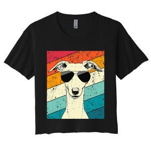 Whippet With Sunglasses Dog Lovers Women's Crop Top Tee