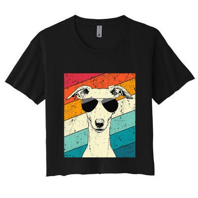 Whippet With Sunglasses Dog Lovers Crop Top