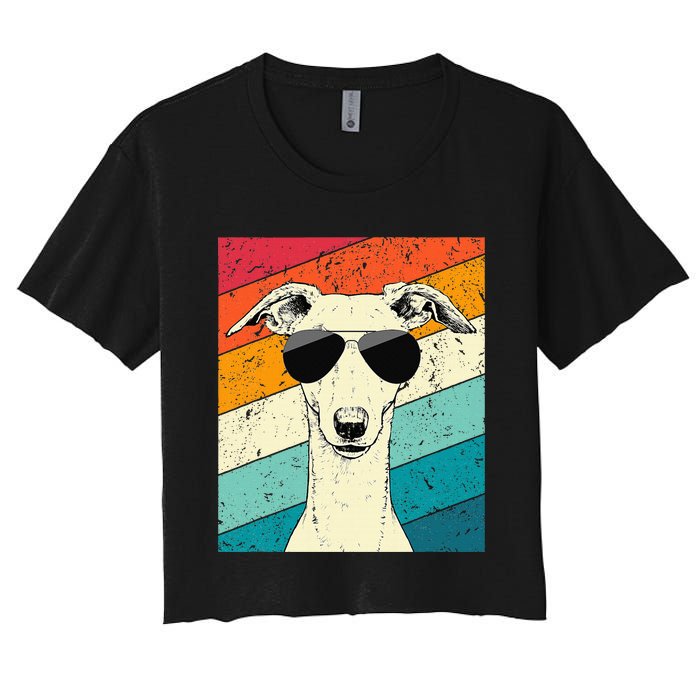 Whippet With Sunglasses Dog Lovers Women's Crop Top Tee