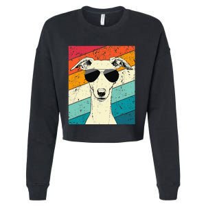 Whippet With Sunglasses Dog Lovers Cropped Pullover Crew