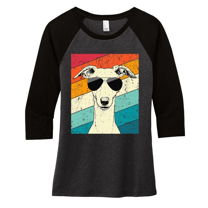 Whippet With Sunglasses Dog Lovers Women's Tri-Blend 3/4-Sleeve Raglan Shirt