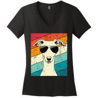 Whippet With Sunglasses Dog Lovers Women's V-Neck T-Shirt