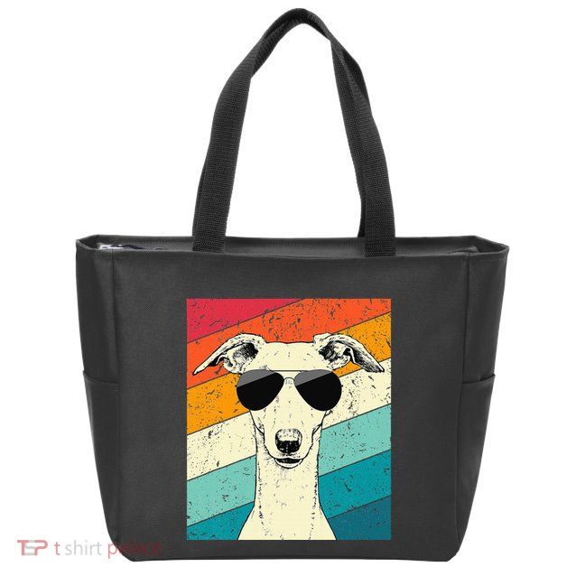 Whippet With Sunglasses Dog Lovers Zip Tote Bag