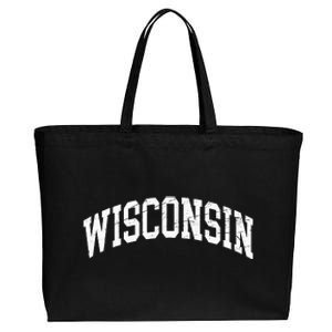 Wisconsin Worn Style Design Classic Cotton Canvas Jumbo Tote