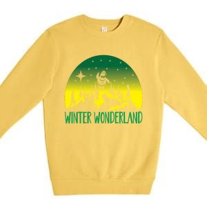 Winter Wonderland Scene Premium Crewneck Sweatshirt