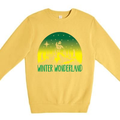 Winter Wonderland Scene Premium Crewneck Sweatshirt