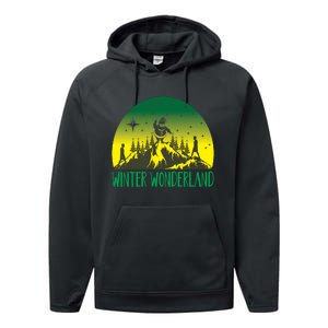 Winter Wonderland Scene Performance Fleece Hoodie