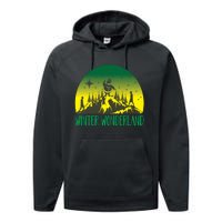 Winter Wonderland Scene Performance Fleece Hoodie