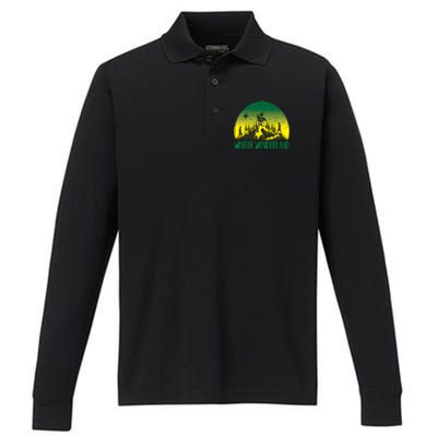 Winter Wonderland Scene Performance Long Sleeve Polo