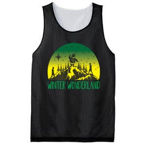 Winter Wonderland Scene Mesh Reversible Basketball Jersey Tank