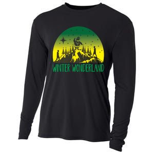 Winter Wonderland Scene Cooling Performance Long Sleeve Crew