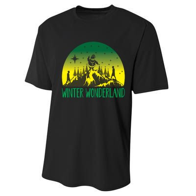 Winter Wonderland Scene Performance Sprint T-Shirt