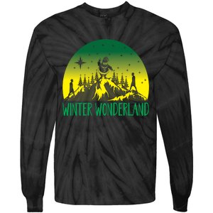 Winter Wonderland Scene Tie-Dye Long Sleeve Shirt