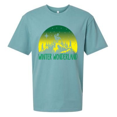 Winter Wonderland Scene Sueded Cloud Jersey T-Shirt