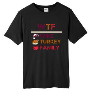 Wtf Wine Turkey Family Thanksgiving Tall Fusion ChromaSoft Performance T-Shirt