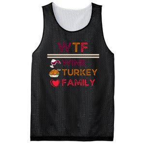 Wtf Wine Turkey Family Thanksgiving Mesh Reversible Basketball Jersey Tank