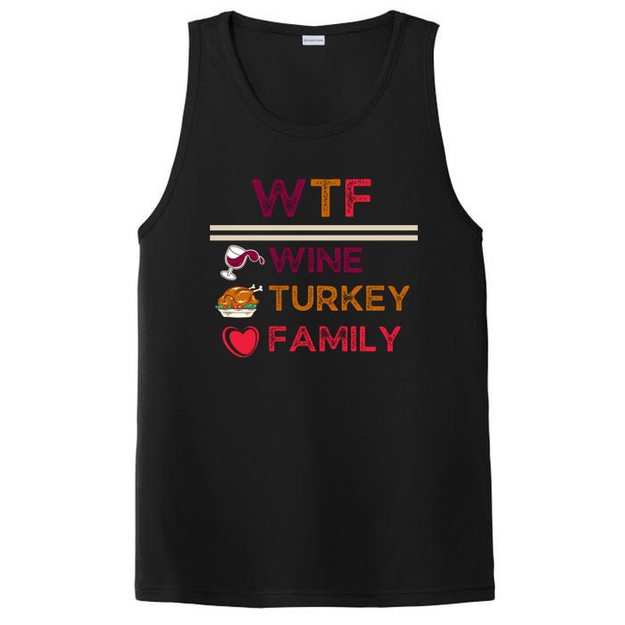 Wtf Wine Turkey Family Thanksgiving PosiCharge Competitor Tank