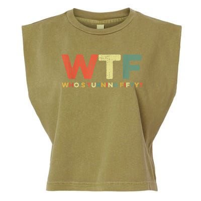 WTF Who's Turning Fifty Funny 50th Birthday Party 50 Years Garment-Dyed Women's Muscle Tee