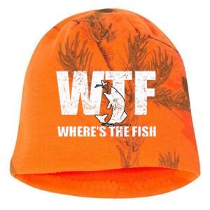 Wtf Wheres The Fish Funny Fishing Gifts Fathers Day Kati - Camo Knit Beanie