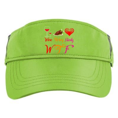 Wtf Wine Turkey Family Matching Funny Thanksgiving Day Funny Gift Adult Drive Performance Visor