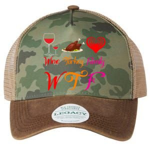 Wtf Wine Turkey Family Matching Funny Thanksgiving Day Funny Gift Legacy Tie Dye Trucker Hat