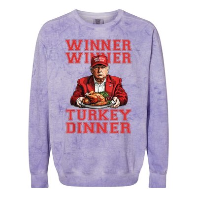 Winner Winner Turkey Dinner Humor Funny Trump Thanksgiving Colorblast Crewneck Sweatshirt