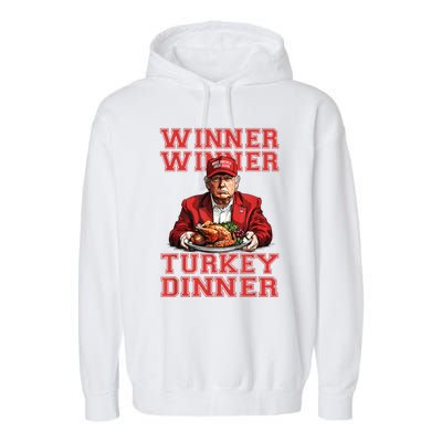 Winner Winner Turkey Dinner Humor Funny Trump Thanksgiving Garment-Dyed Fleece Hoodie