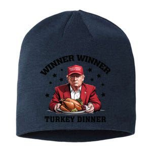 Winner Winner Turkey Dinner Funny Thanksgiving Donald Trump President Sustainable Beanie