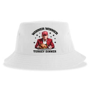 Winner Winner Turkey Dinner Funny Thanksgiving Donald Trump President Sustainable Bucket Hat