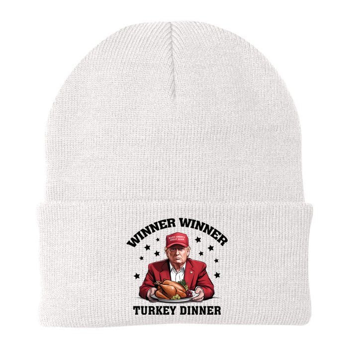 Winner Winner Turkey Dinner Funny Thanksgiving Donald Trump President Knit Cap Winter Beanie